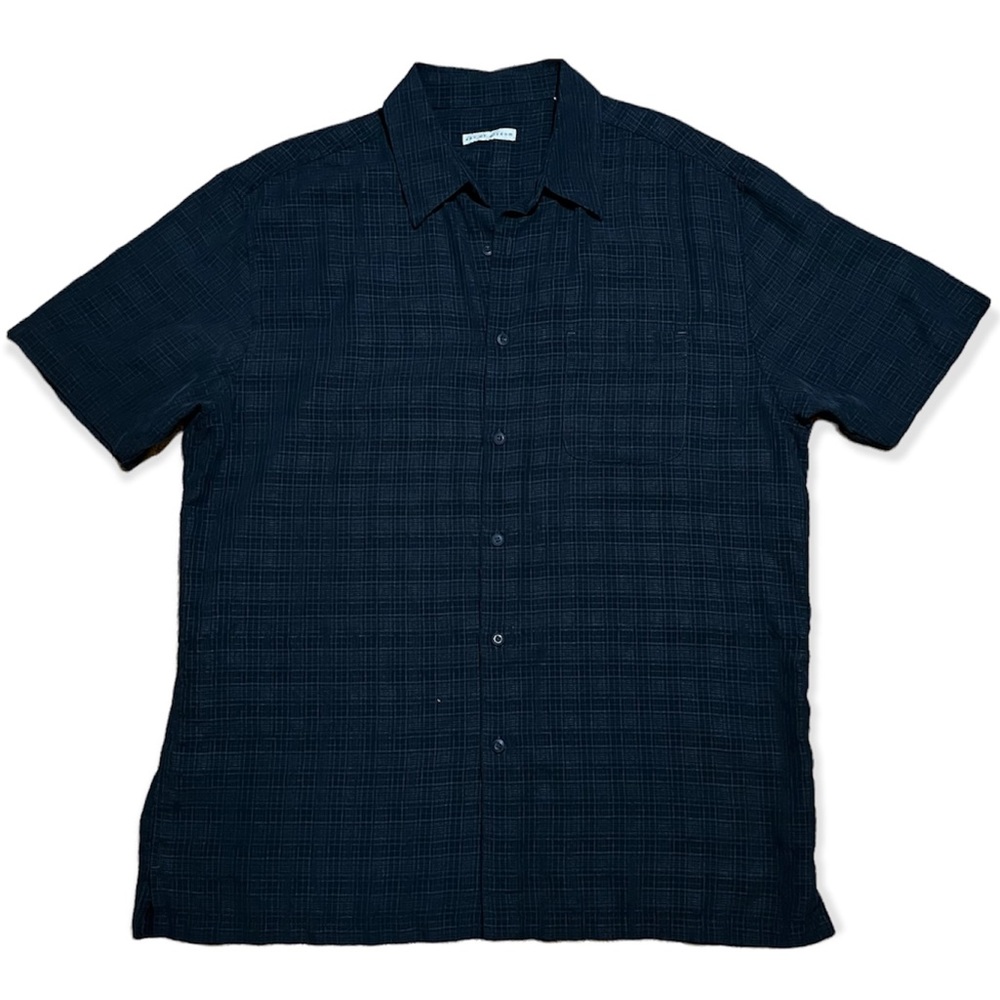 Age Of Wisdom Short Sleeve Button Down Shirt In Black Sz XL